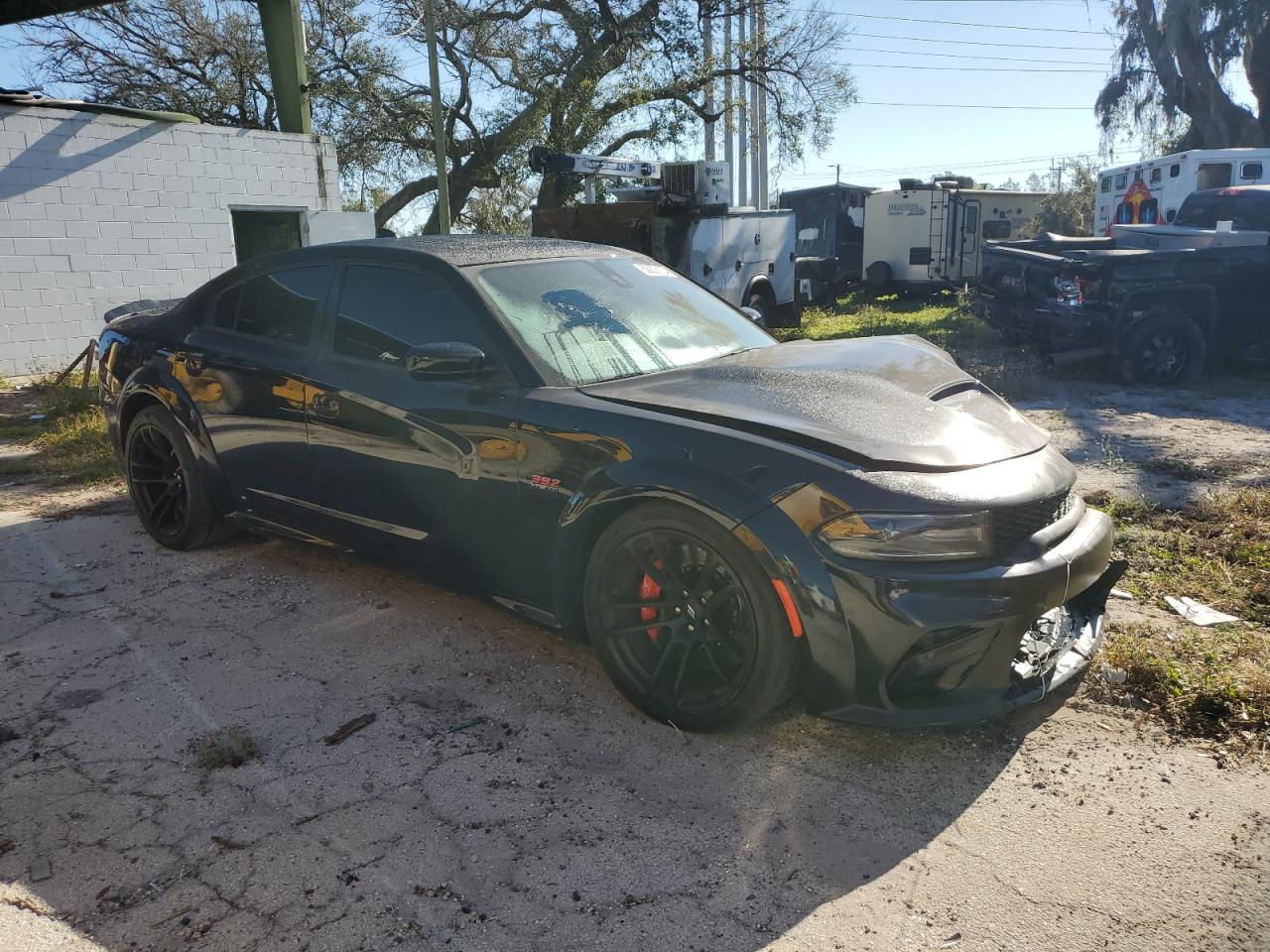 2021 Dodge Charger VIN 2C3CDXGJ5MH597872 Copart auction photo, front end / side damage thumbnail 4