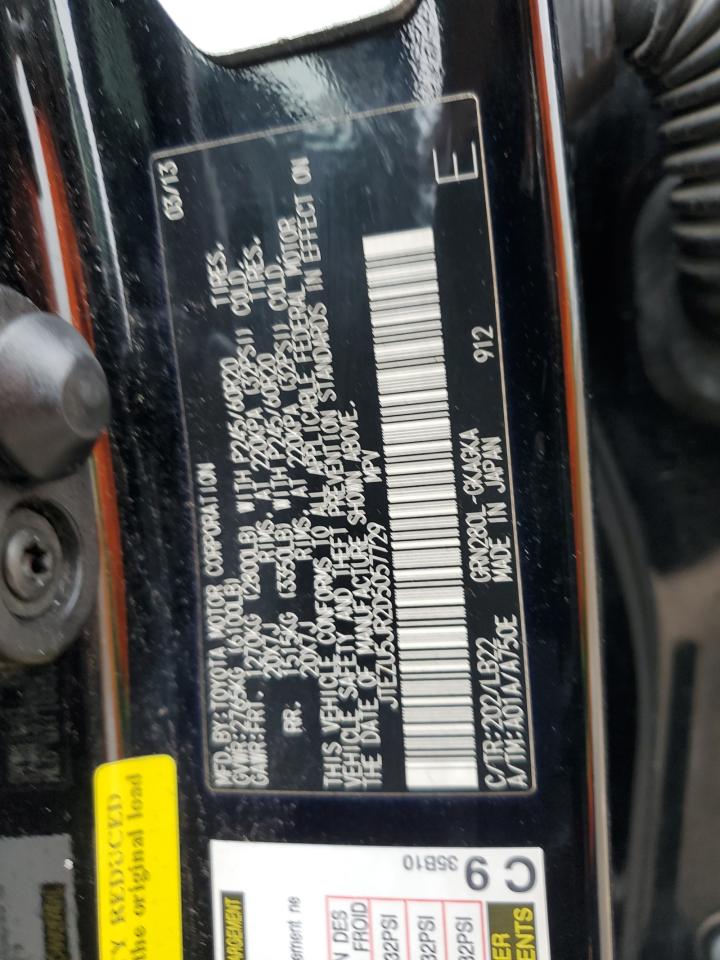 2013 Toyota 4Runner VIN JTEZU5JR2D5057729 Copart auction photo, rear end damage thumbnail 14