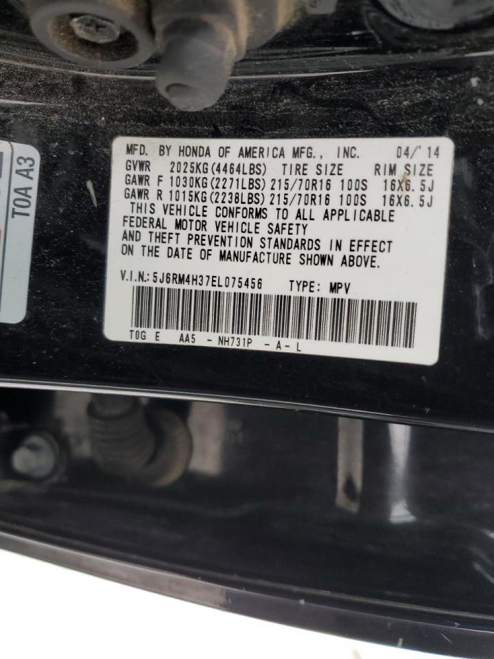2014 Honda CR-V VIN 5J6RM4H37EL075456 Copart auction photo, front end damage thumbnail 13