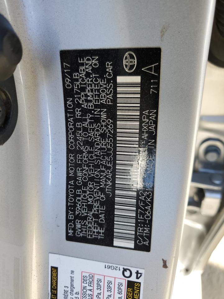 2018 Toyota Corolla VIN JTNKARJE5JJ557269 Copart auction photo, rear end damage thumbnail 15