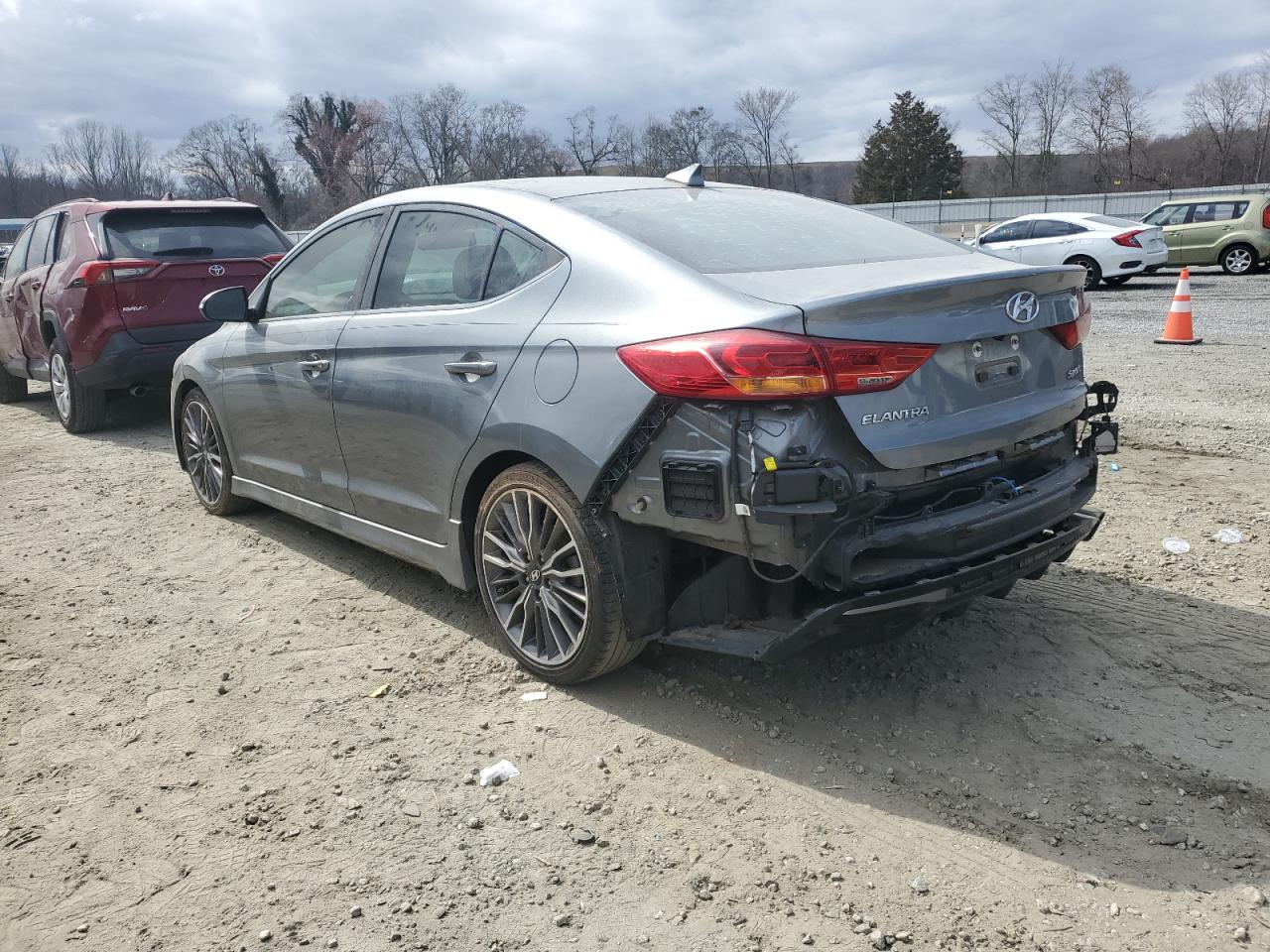 2018 Hyundai Elantra VIN KMHD04LB6JU678571 Copart auction photo, rear end damage thumbnail 2