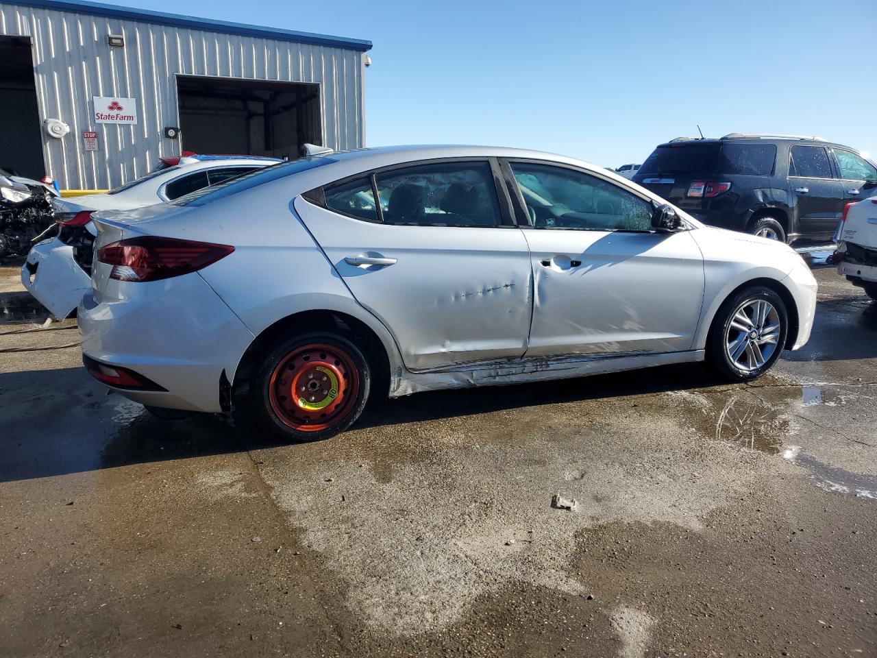 2019 Hyundai Elantra VIN KMHD84LF6KU816607 Copart auction photo, side damage thumbnail 3