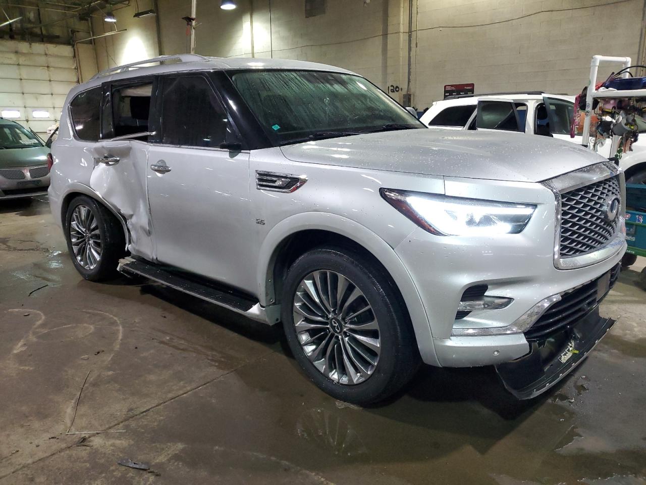 2019 Infiniti QX80 VIN JN8AZ2NE2K9225128 Copart auction photo, side / front end damage thumbnail 4