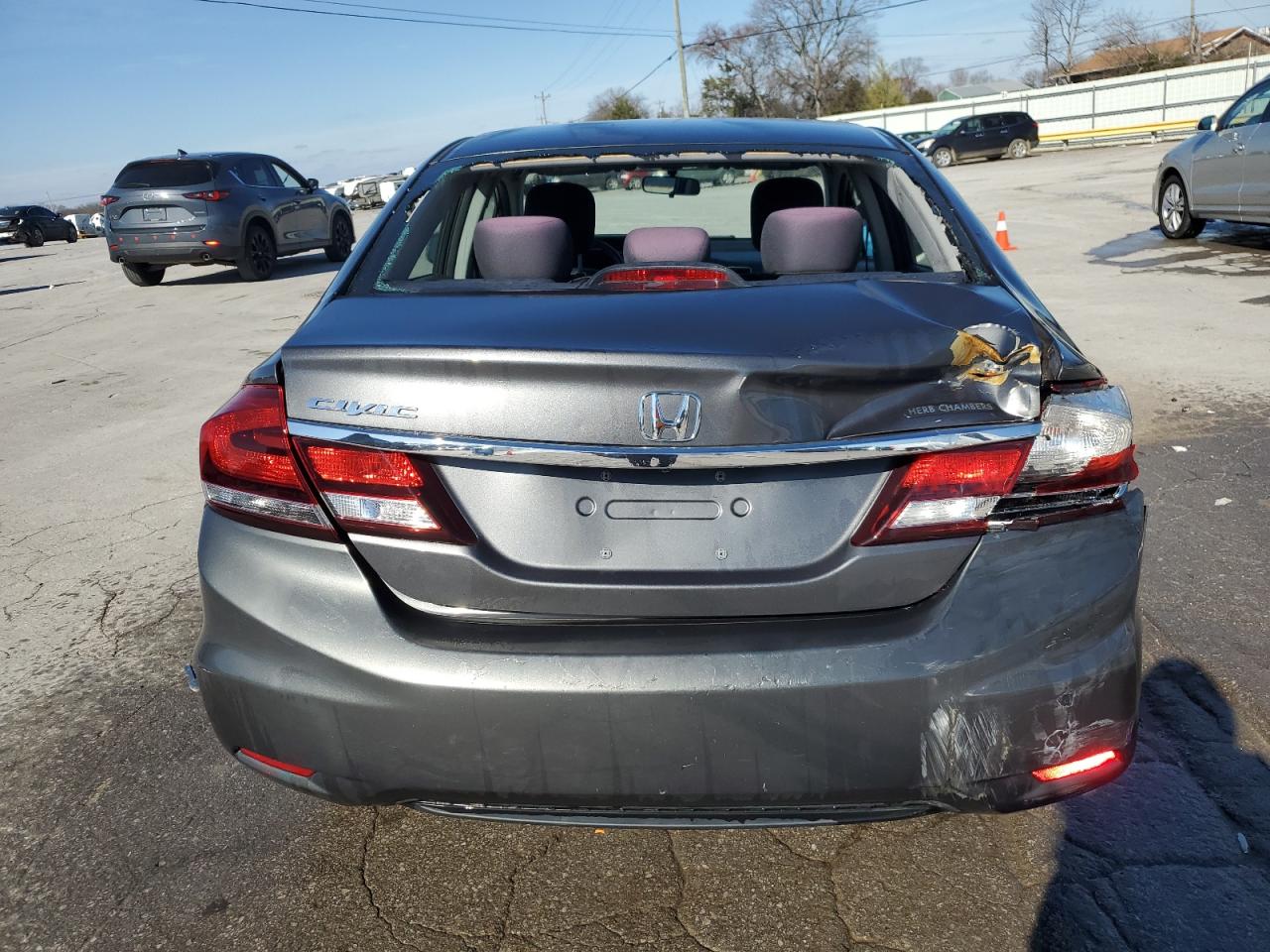 2013 Honda Civic VIN 2HGFB2F59DH545605 Copart auction photo, rear end damage thumbnail 6