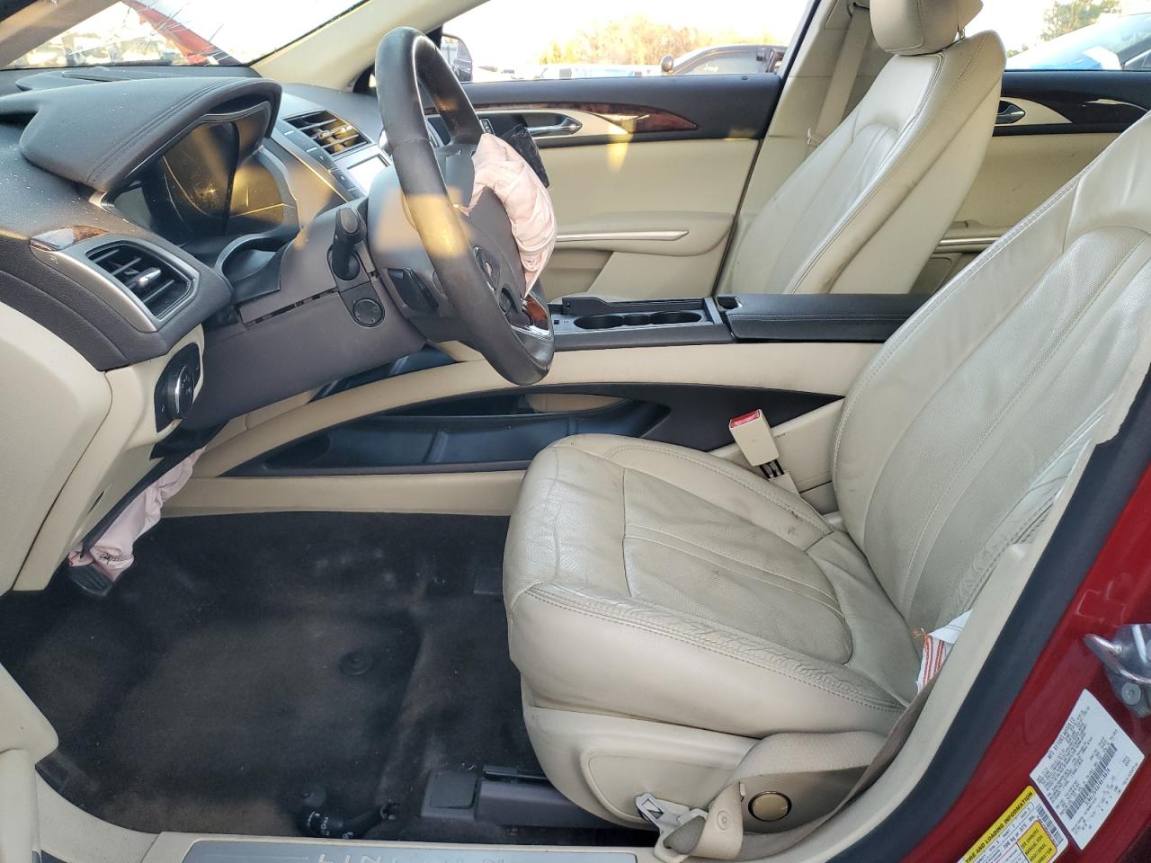 2015 Lincoln MKZ VIN 3LN6L2GK6FR618626 Copart auction photo, front end / side damage thumbnail 7