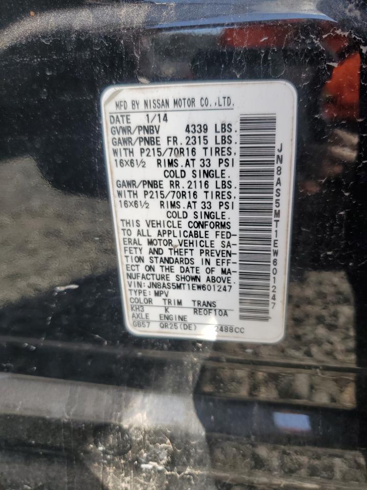 2014 Nissan Rogue VIN JN8AS5MT1EW601247 Copart auction photo, mechanical damage thumbnail 13