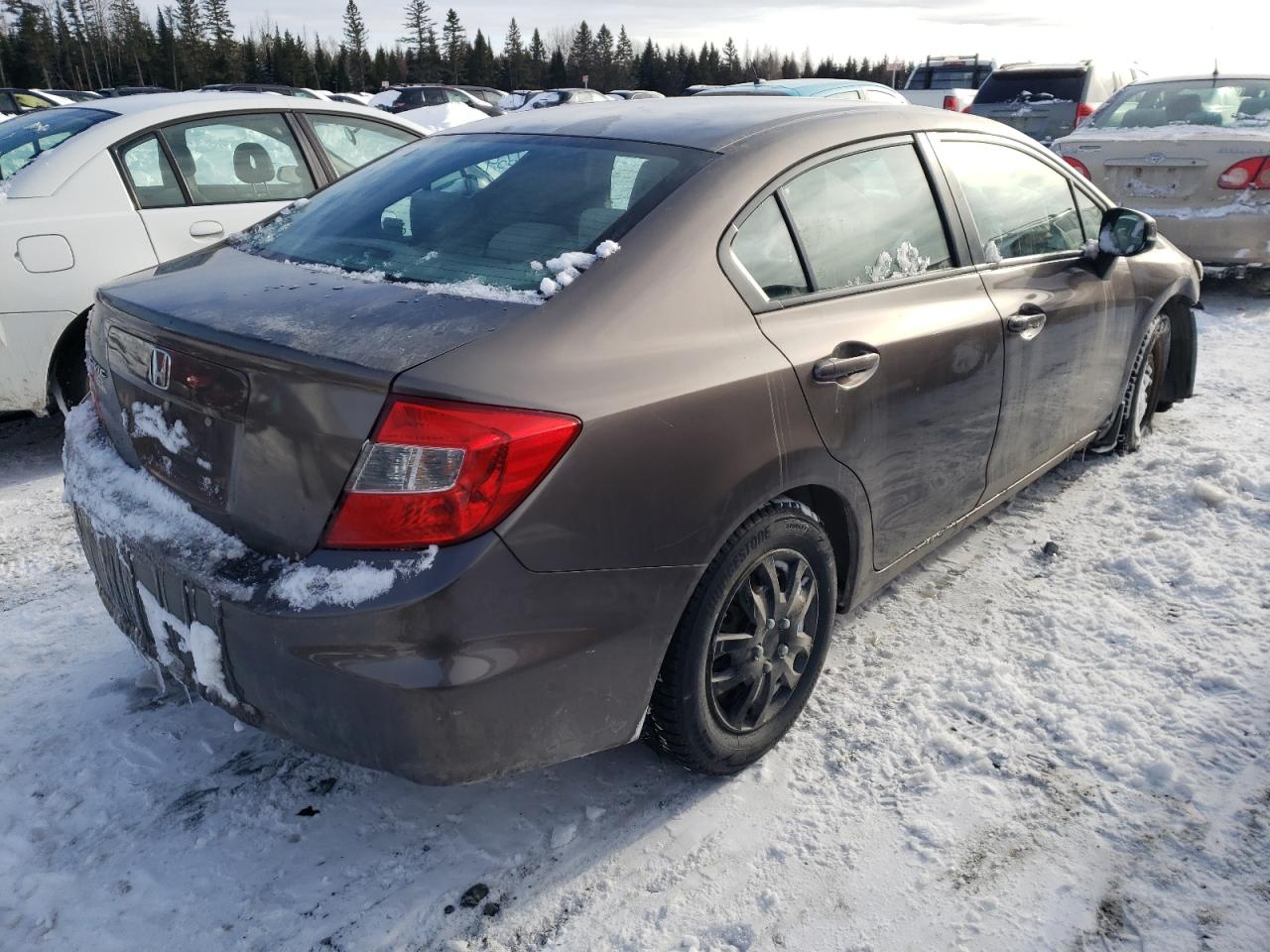 2012 Honda Civic VIN 2HGFB2F46CH017350 Copart auction photo, front end damage thumbnail 3
