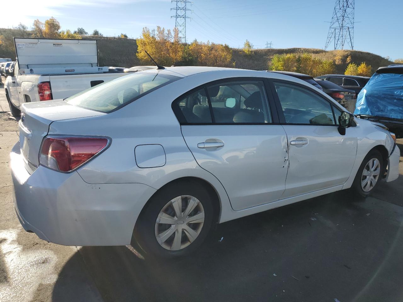 2014 Subaru Impreza VIN JF1GJAA67EH018496 Copart auction photo, front end / side damage thumbnail 3