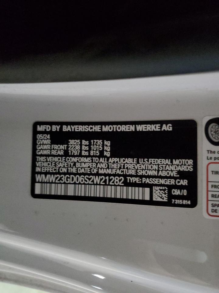2025 MINI Cooper VIN WMW23GD06S2W21282 Copart auction photo, front end damage thumbnail 12