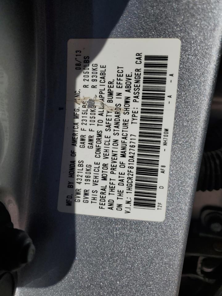 2013 Honda Accord VIN 1HGCR2F81DA276717 Copart auction photo, all over damage thumbnail 12