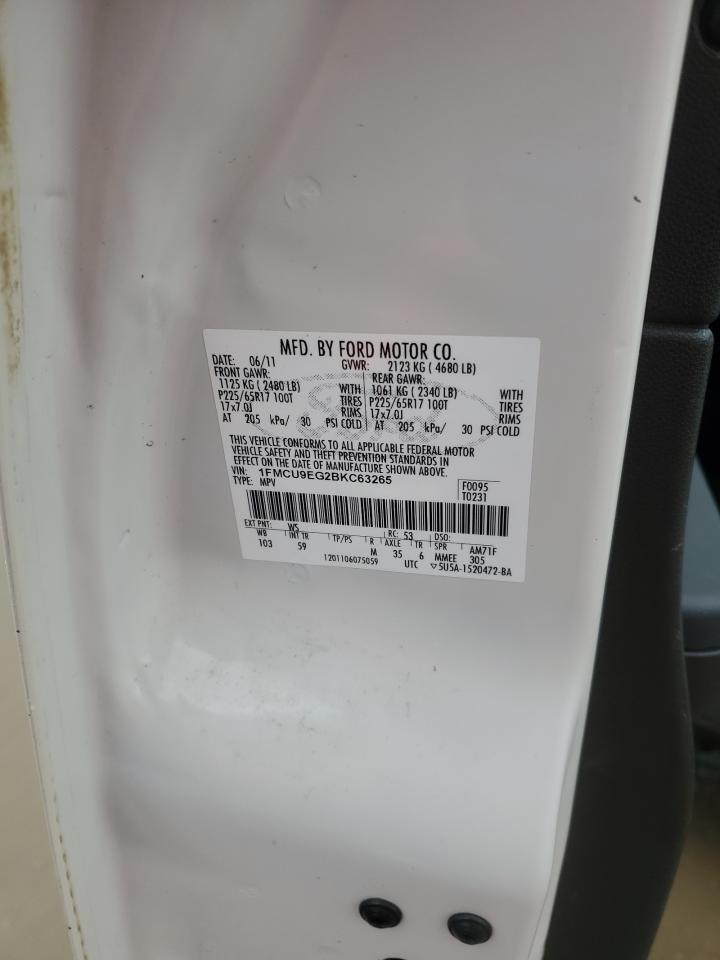 2011 Ford Escape VIN 1FMCU9EG2BKC63265 Copart auction photo, front end / side damage thumbnail 15