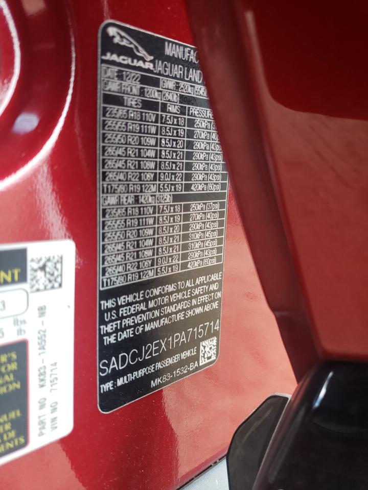 2023 Jaguar F-Pace VIN SADCJ2EX1PA715714 Copart auction photo, front end damage thumbnail 12