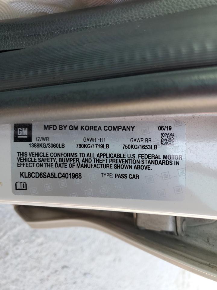 2020 Chevrolet Spark VIN KL8CD6SA5LC401968 Copart auction photo, rear end / side damage thumbnail 15