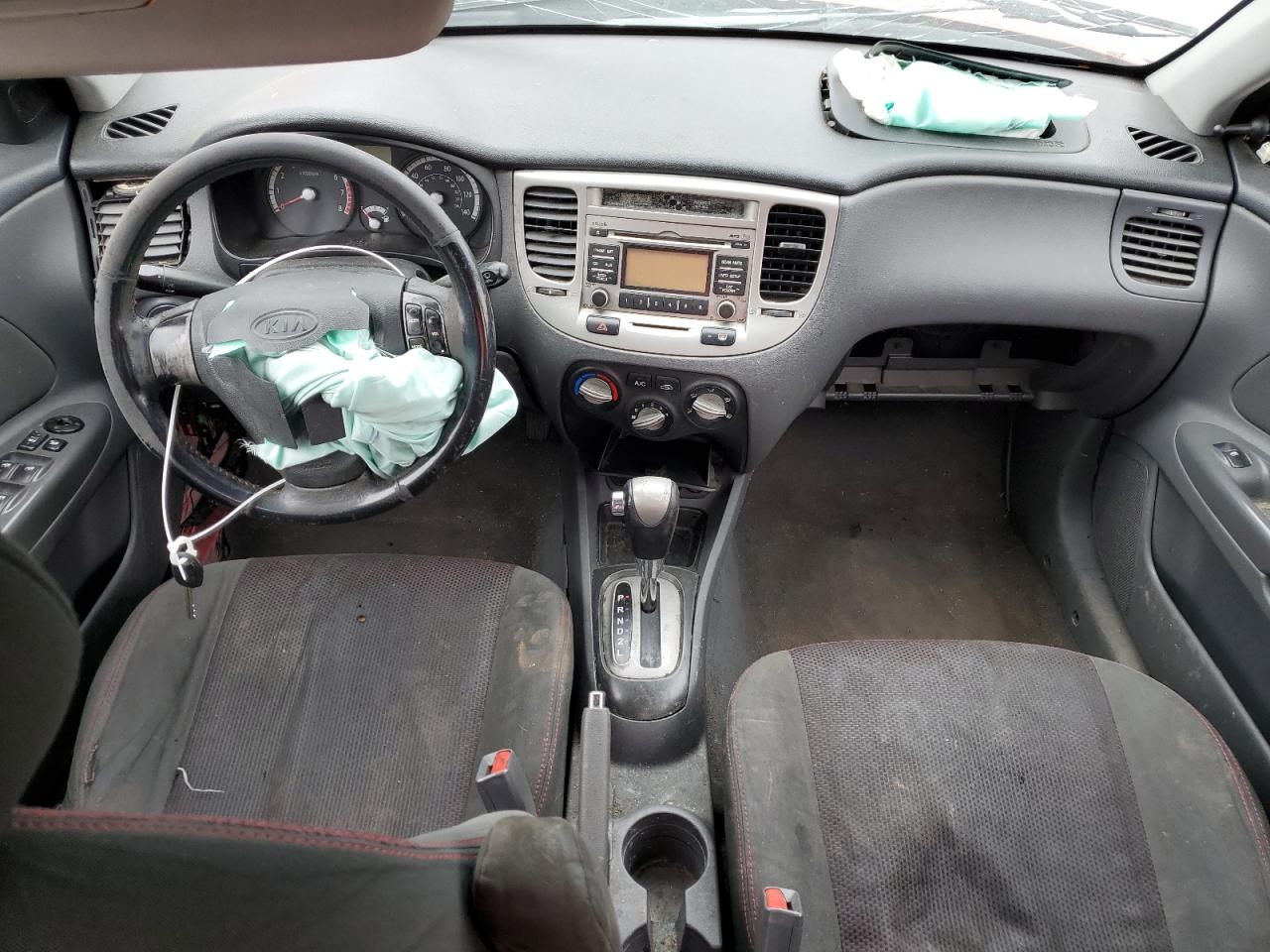 2009 KIA Rio VIN KNADE223696556777 Copart auction photo, front end / mechanical damage thumbnail 8