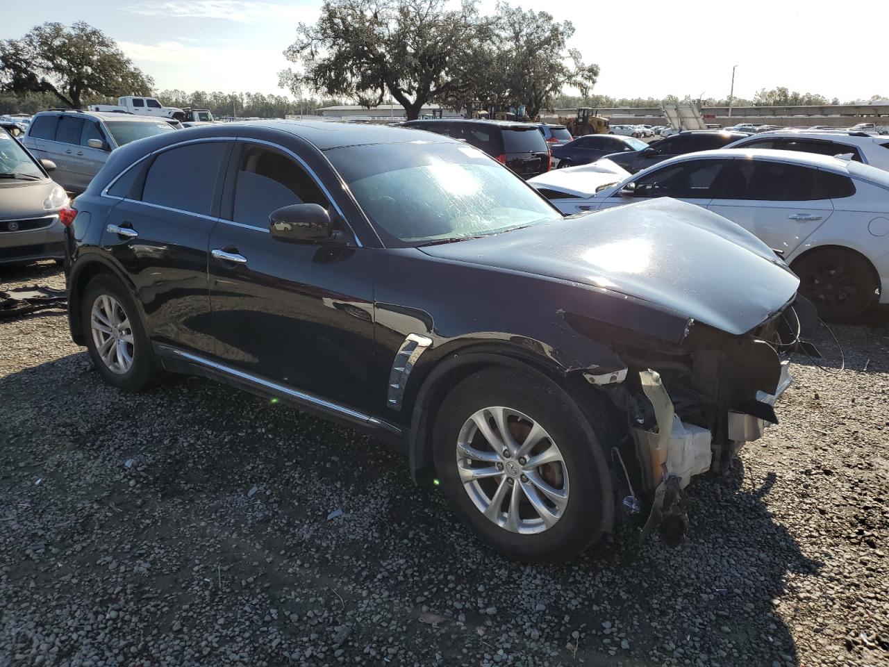 2014 Infiniti QX70 VIN JN8CS1MU7EM451554 Copart auction photo, front end damage thumbnail 4