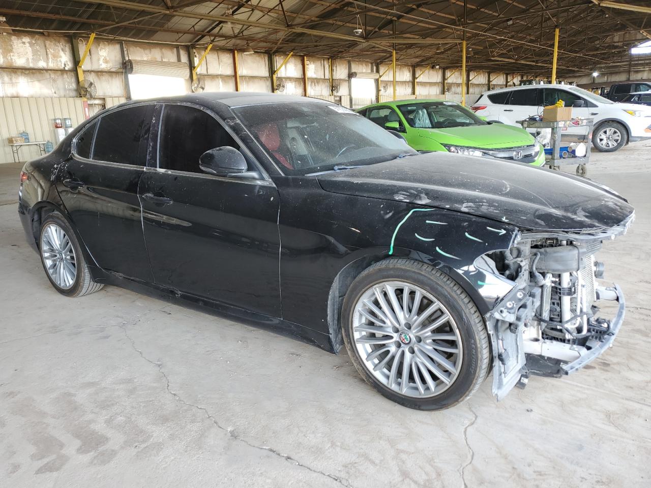 2018 Alfa Romeo Giulia VIN ZARFAECN1J7589330 Copart auction photo, front end damage thumbnail 4