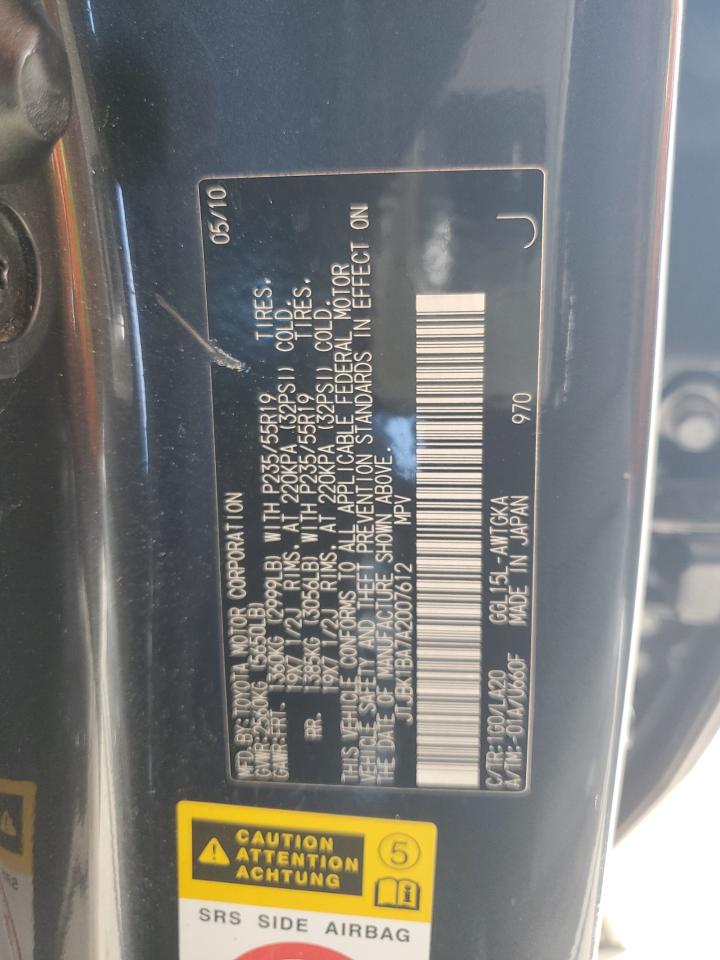 2010 Lexus RX VIN JTJBK1BA7A2007612 Copart auction photo, front end / minor dent/scratches damage thumbnail 13