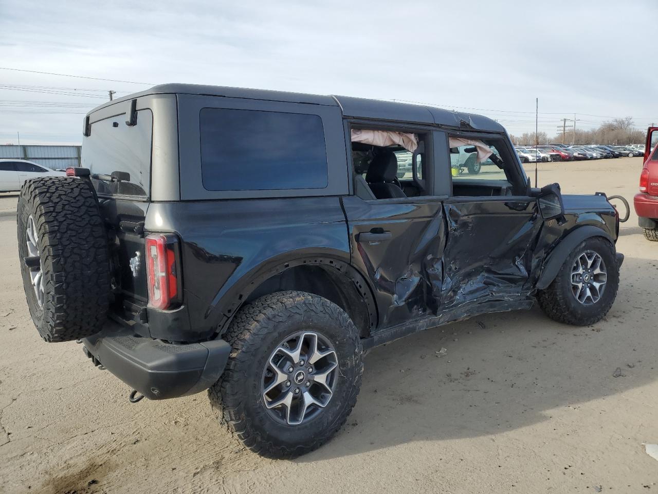 2023 Ford Bronco VIN 1FMEE5DPXPLB03362 Copart auction photo, all over / undercarriage damage thumbnail 3