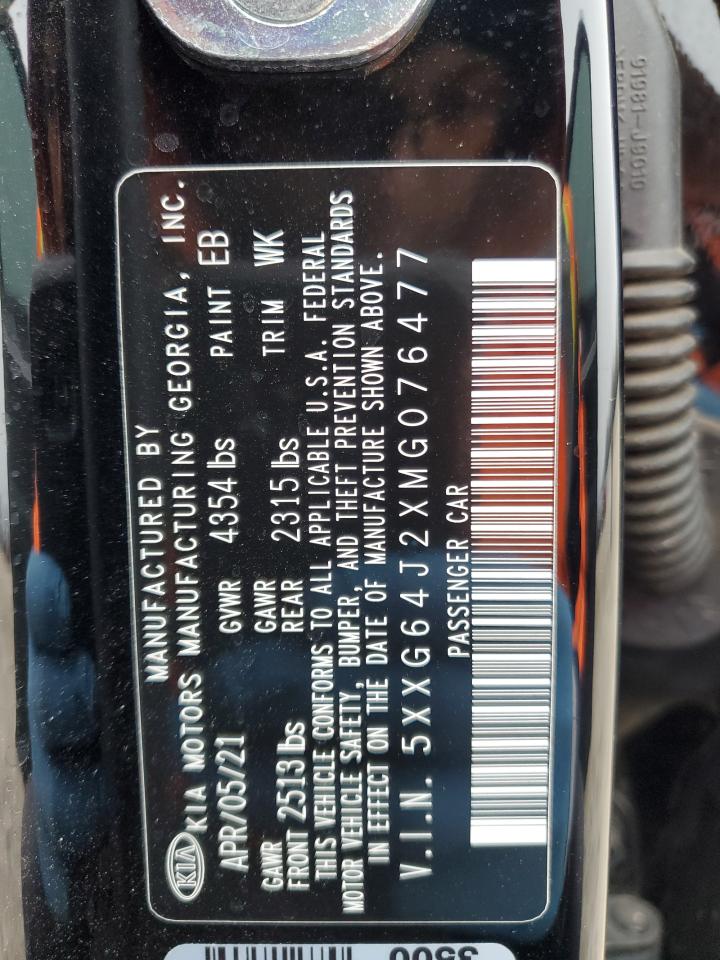 2021 KIA K5 VIN 5XXG64J2XMG076477 Copart auction photo, front end / rear end damage thumbnail 14