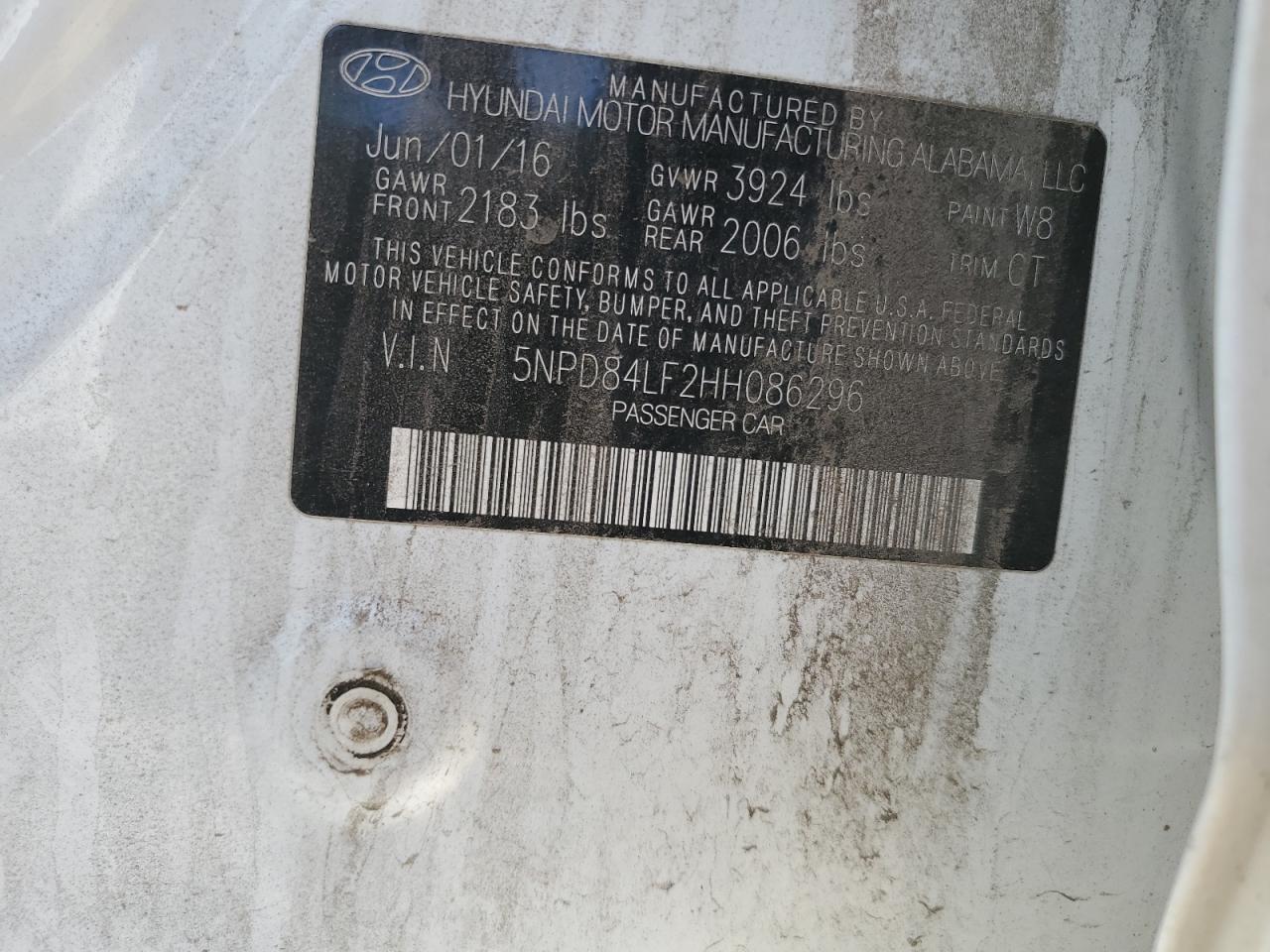 2017 Hyundai Elantra VIN 5NPD84LF2HH086296 Copart auction photo, front end damage thumbnail 12