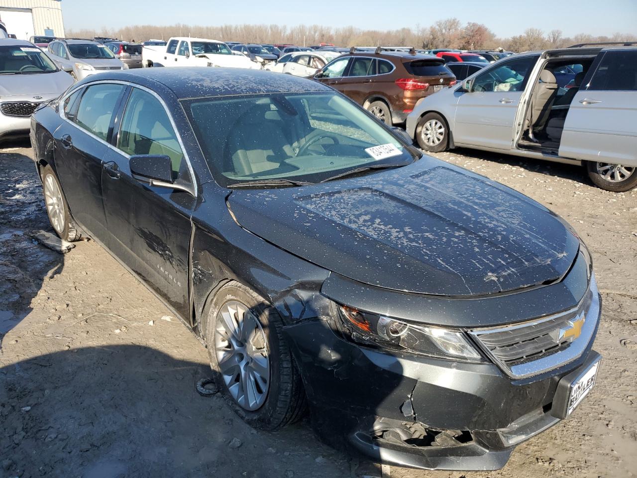 2015 Chevrolet Impala VIN 2G11X5SL9F9164178 Copart auction photo, front end / side damage thumbnail 4