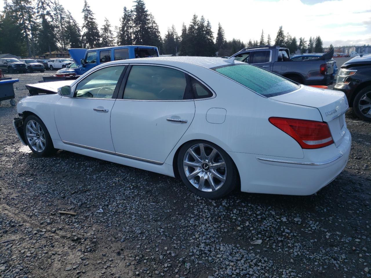 2013 Hyundai Equus VIN KMHGH4JH8DU058256 Copart auction photo, front end / rear end damage thumbnail 2