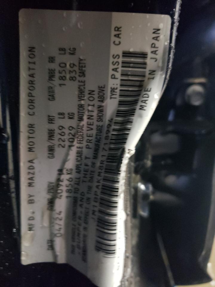 2024 Mazda 3 VIN JM1BPAKM8R1718994 Copart auction photo, side / rear end damage thumbnail 12