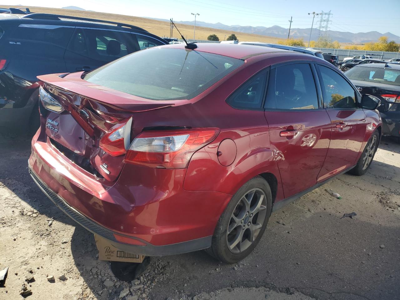 2014 Ford Focus VIN 1FADP3F2XEL187105 Copart auction photo, rear end damage thumbnail 3