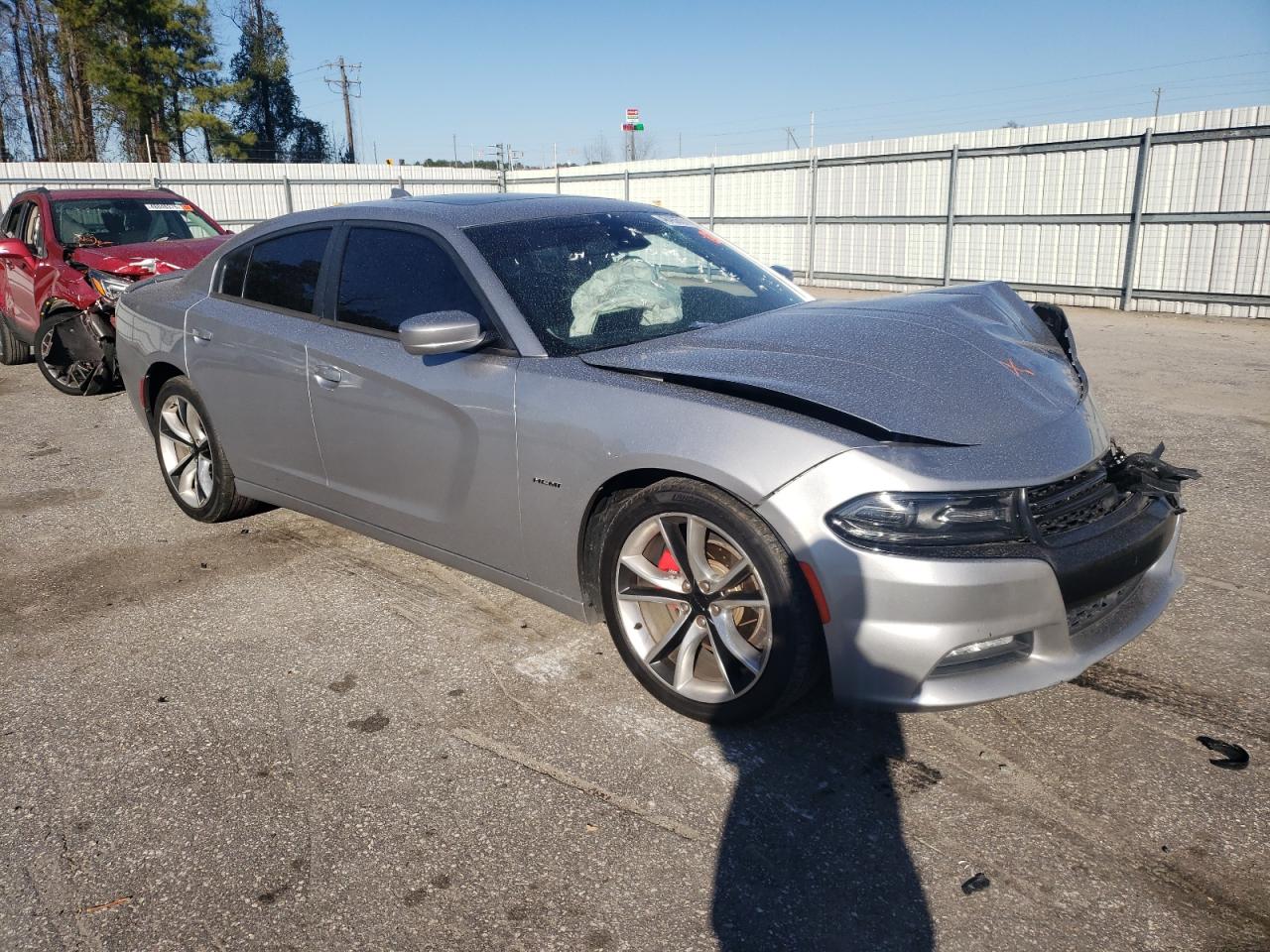 2015 Dodge Charger VIN 2C3CDXCTXFH805884 Copart auction photo, front end / side damage thumbnail 4