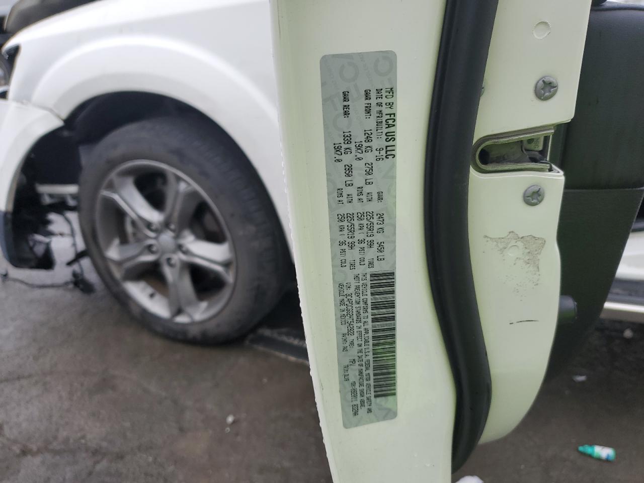 2017 Dodge Journey VIN 3C4PDCGG2HT542822 Copart auction photo, front end damage thumbnail 14