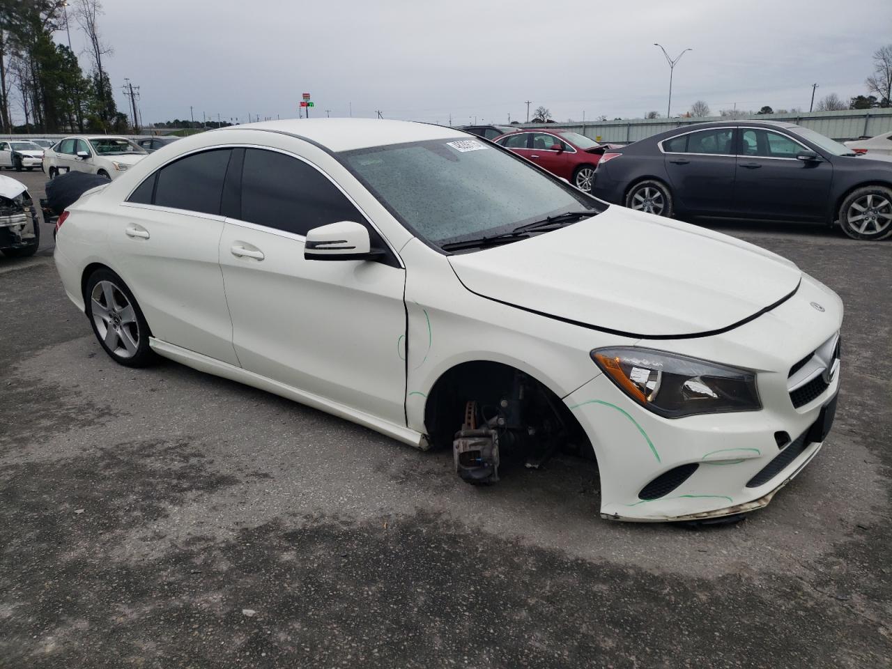 2018 Mercedes-Benz CLA-klasse VIN WDDSJ4EB2JN614503 Copart auction photo, front end / undercarriage damage thumbnail 4