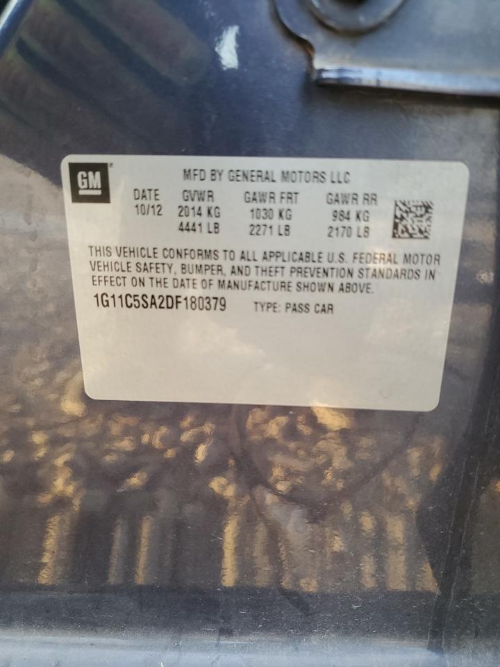 2013 Chevrolet Malibu VIN 1G11C5SA2DF180379 Copart auction photo, front end damage thumbnail 14