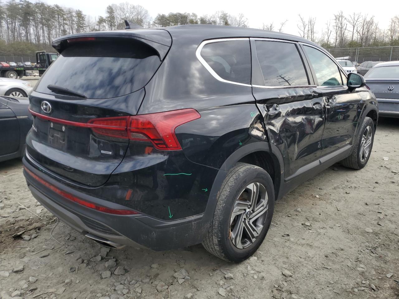 2022 Hyundai Santa Fe VIN 5NMS1DAJ3NH383945 Copart auction photo, side / mechanical damage thumbnail 3