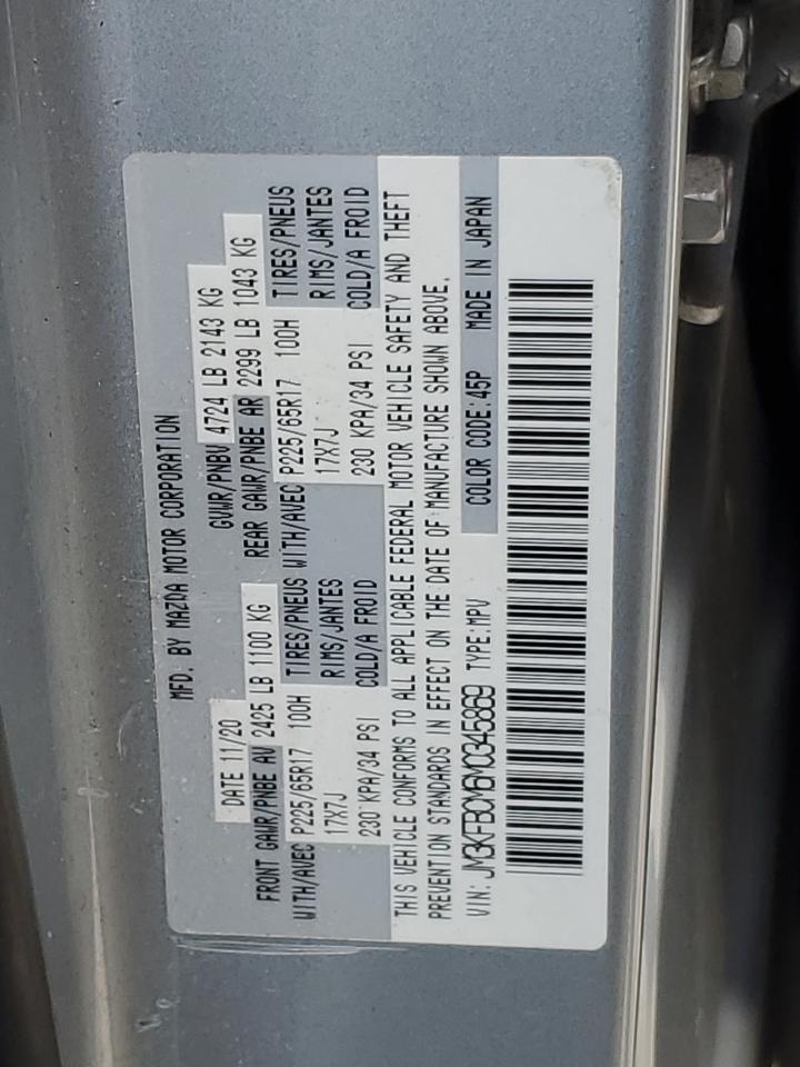 2021 Mazda CX-5 VIN JM3KFBCM6M0345869 Copart auction photo, front end / undercarriage damage thumbnail 13