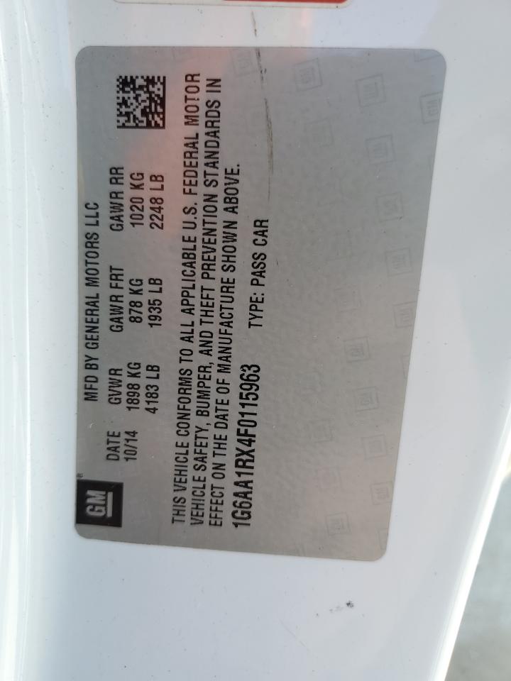 2015 Cadillac ATS VIN 1G6AA1RX4F0115963 Copart auction photo, side damage thumbnail 13