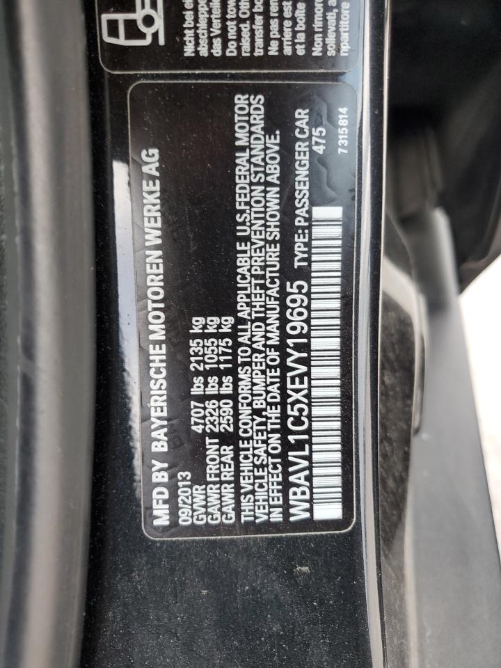 2014 BMW X1 VIN WBAVL1C5XEVY19695 Copart auction photo, rear end / front end damage thumbnail 16
