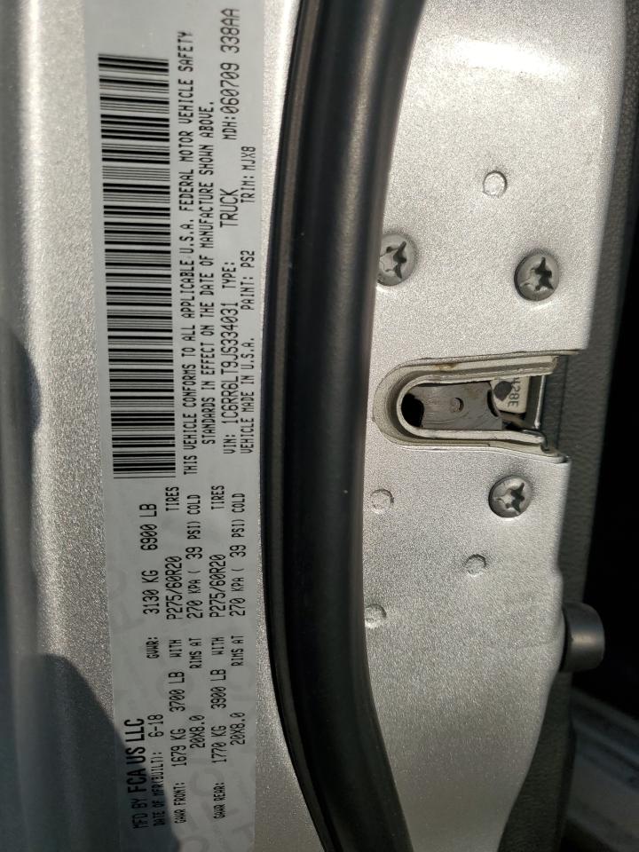 2018 RAM 1500 VIN 1C6RR6LT9JS334031 Copart auction photo, front end / side damage thumbnail 12