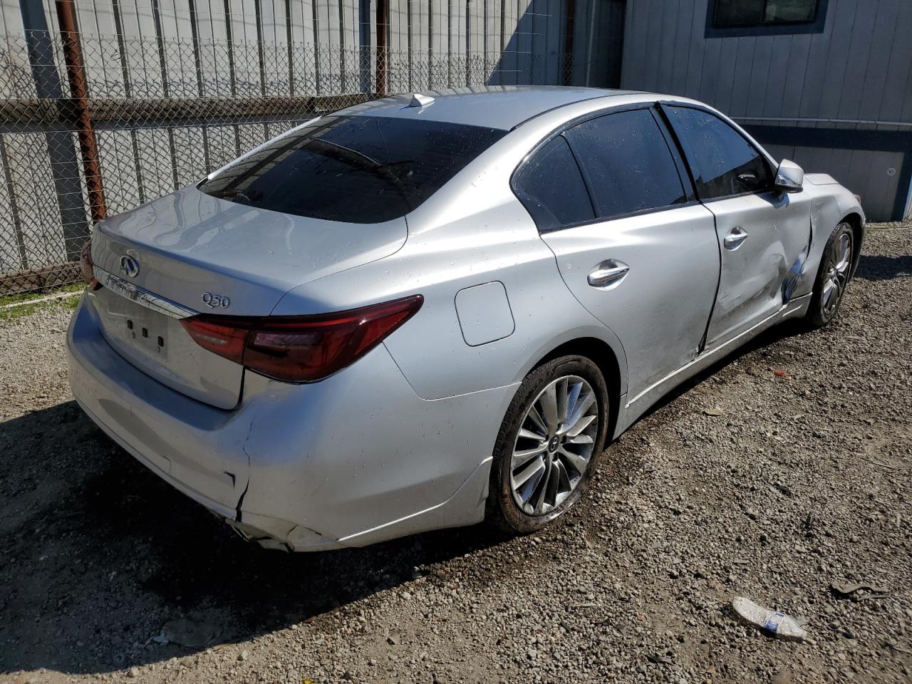 2018 Infiniti Q50 VIN JN1CV7AP1JM241100 Copart auction photo, side / front end damage thumbnail 3