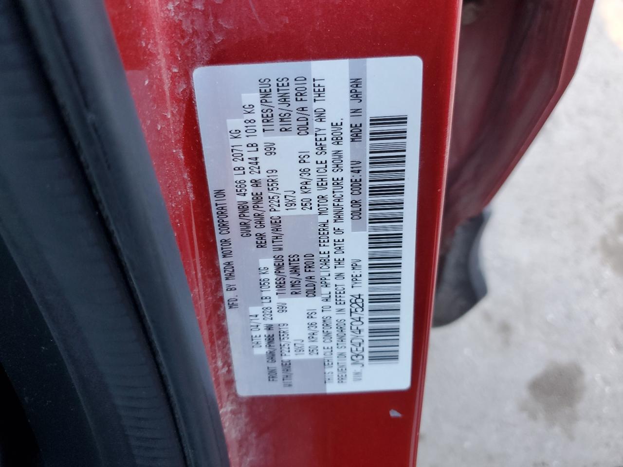 2015 Mazda CX-5 VIN JM3KE4DY4F0475264 Copart auction photo, rear end damage thumbnail 13