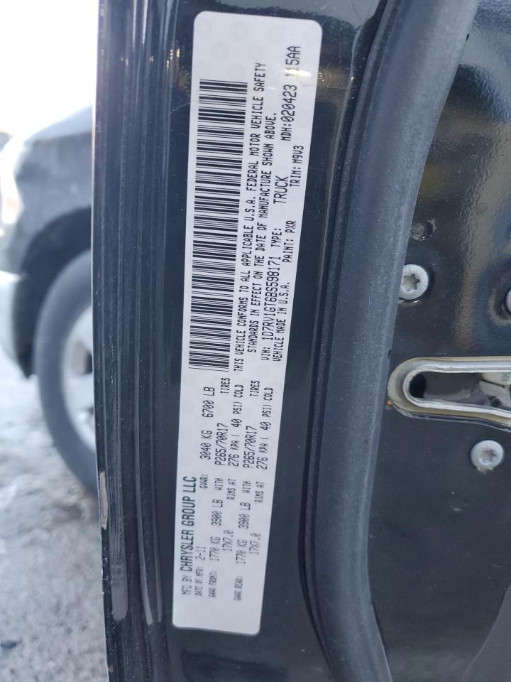 2011 Dodge RAM VIN 1D7RV1GT6BS598171 Copart auction photo, side damage thumbnail 13