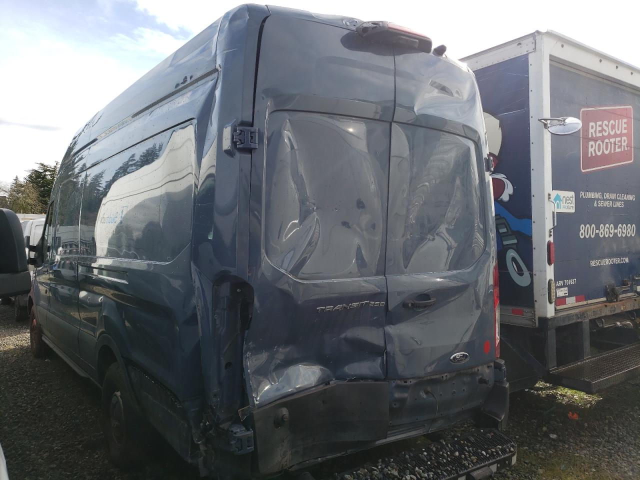 2021 Ford Transit VIN 1FTBR3X82MKA46130 Copart auction photo, rear end / side damage thumbnail 2