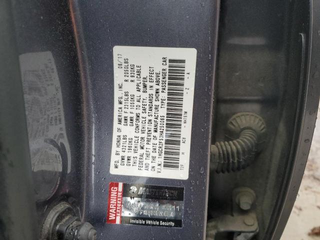 2017 Honda Accord VIN 1HGCR2F53HA250065 Copart auction photo, front end / minor dent/scratches damage thumbnail 12