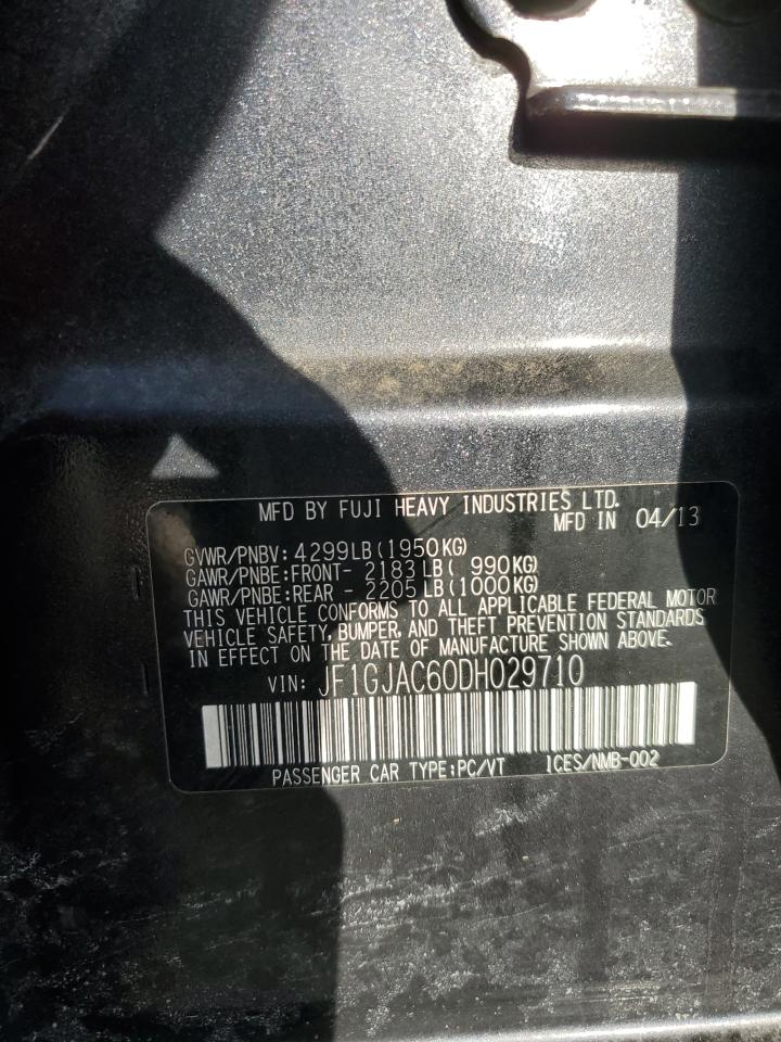 2013 Subaru Impreza VIN JF1GJAC60DH029710 Copart auction photo, rear end damage thumbnail 12