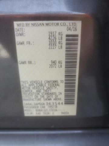 2016 Nissan Altima VIN 1N4AL3AP6GN363544 Copart auction photo, front end / rear end damage thumbnail 13