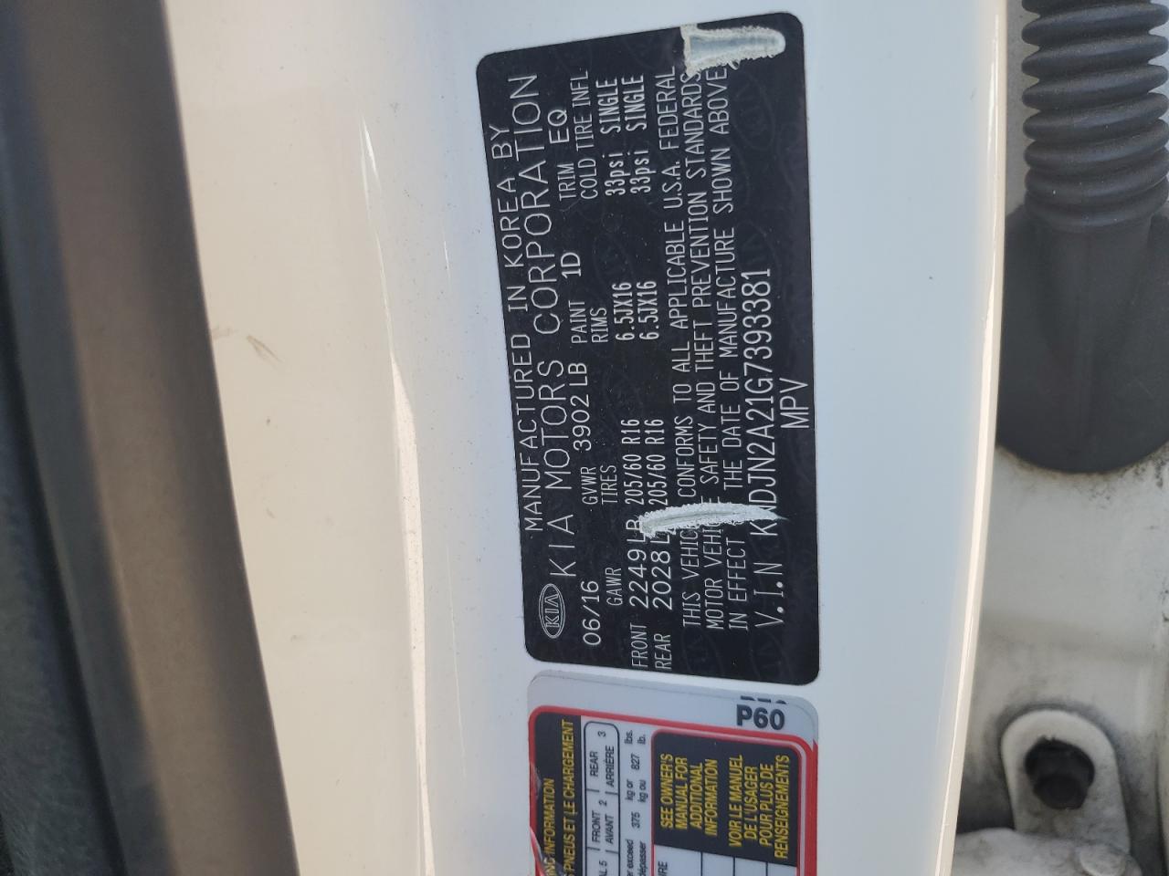 2016 KIA Soul VIN KNDJN2A21G7393381 Copart auction photo, front end damage thumbnail 15