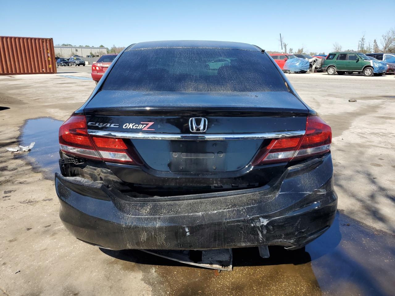2013 Honda Civic VIN 2HGFB2F98DH502828 Copart auction photo, rear end damage thumbnail 6