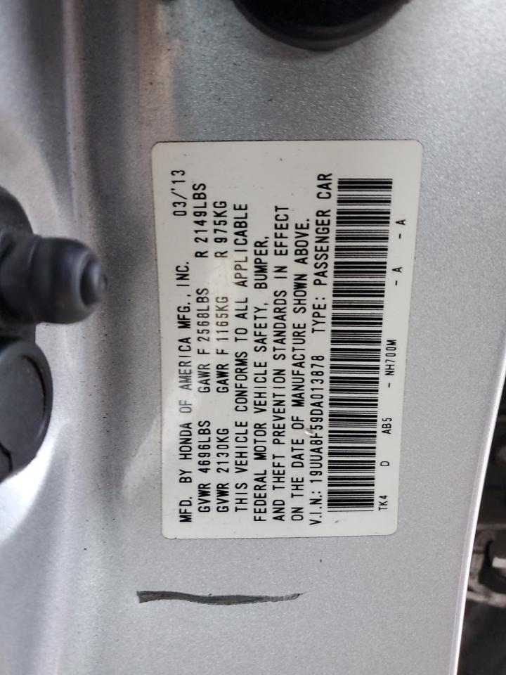 2013 Acura TL VIN 19UUA8F59DA013878 Copart auction photo, rear end damage thumbnail 14