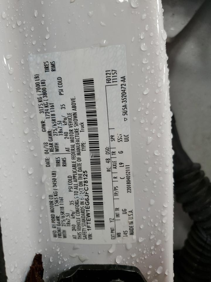 2018 Ford F-150 VIN 1FTEW1EG6JFC78125 Copart auction photo, rollover damage thumbnail 13