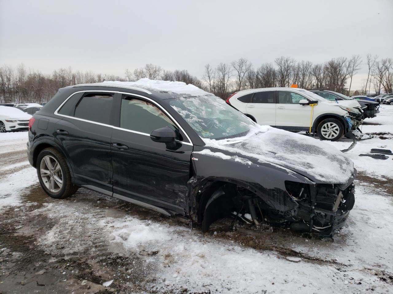 2019 Audi Q3 VIN WA1EECF38K1065065 Copart auction photo, undercarriage / front end damage thumbnail 4