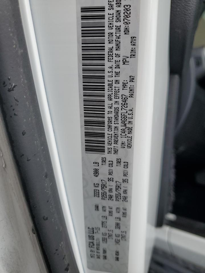 2015 Jeep Wrangler VIN 1C4AJWAG6FL726467 Copart auction photo, side / minor dent/scratches damage thumbnail 12